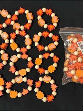 Orange Pumpkin and Maple Leaf Napkin Rings